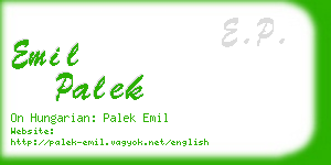 emil palek business card